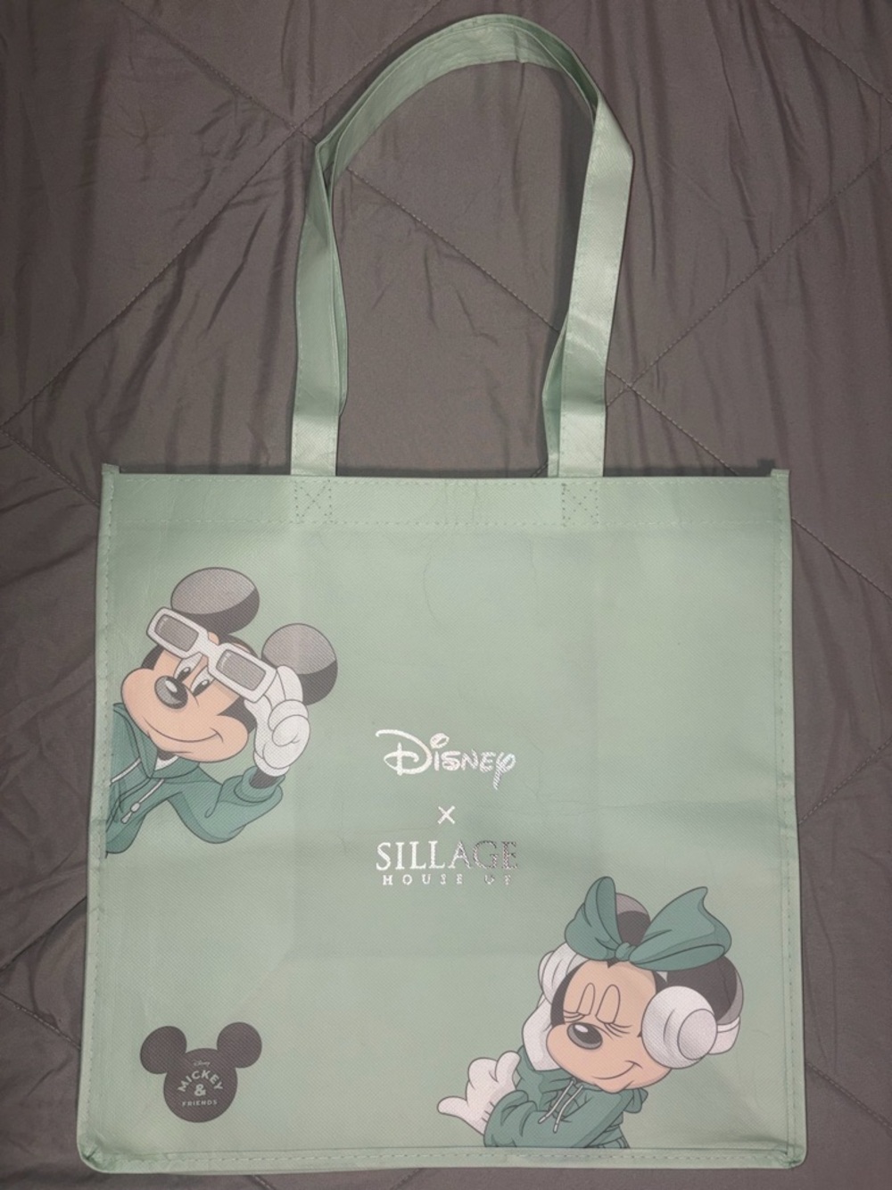 Disney x Sillage Green Mickey & Minnie Tote